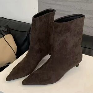 Elegant Brown Suede Ankle Boots